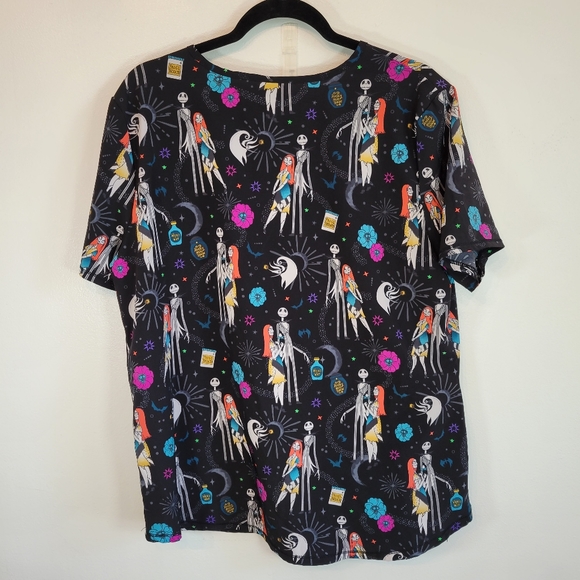 Nightmare Before Christmas Womens Scrub Top No Size Tag SEE DESCRIPTION - Picture 2 of 16